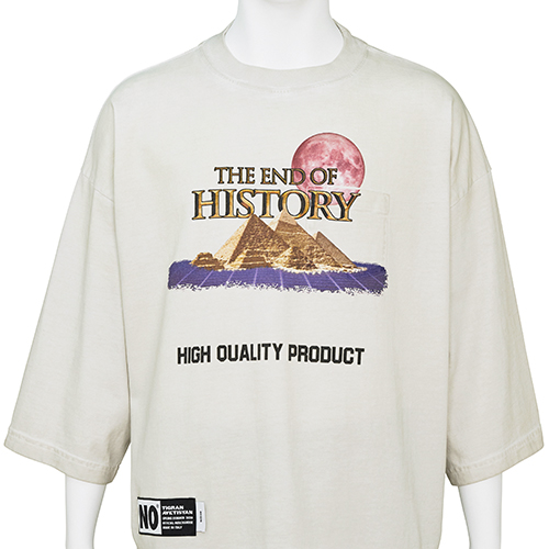 CROPPED TEE [ THE END OF HISTORY ] BEIGE