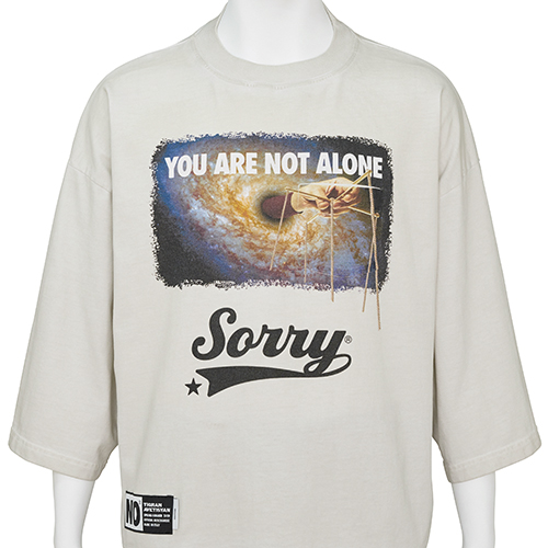 CROPPED TEE [ YOU ARE NOT ALONE ] BEIGE