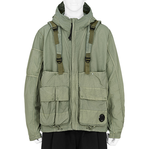 FLAT NYLON REVERSIBLE JACKET OLIVE