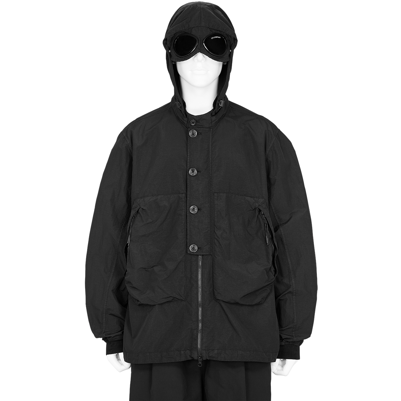 FLAT NYLON SHIRT JACKET BLACK - C.P.COMPANY (シーピー カンパニー