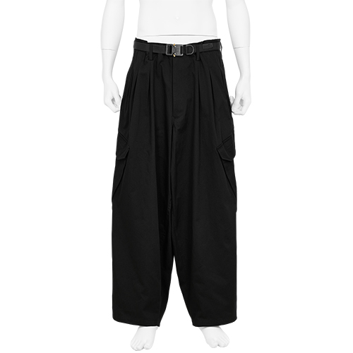 12 TUCK CARGO PANTS BLACK