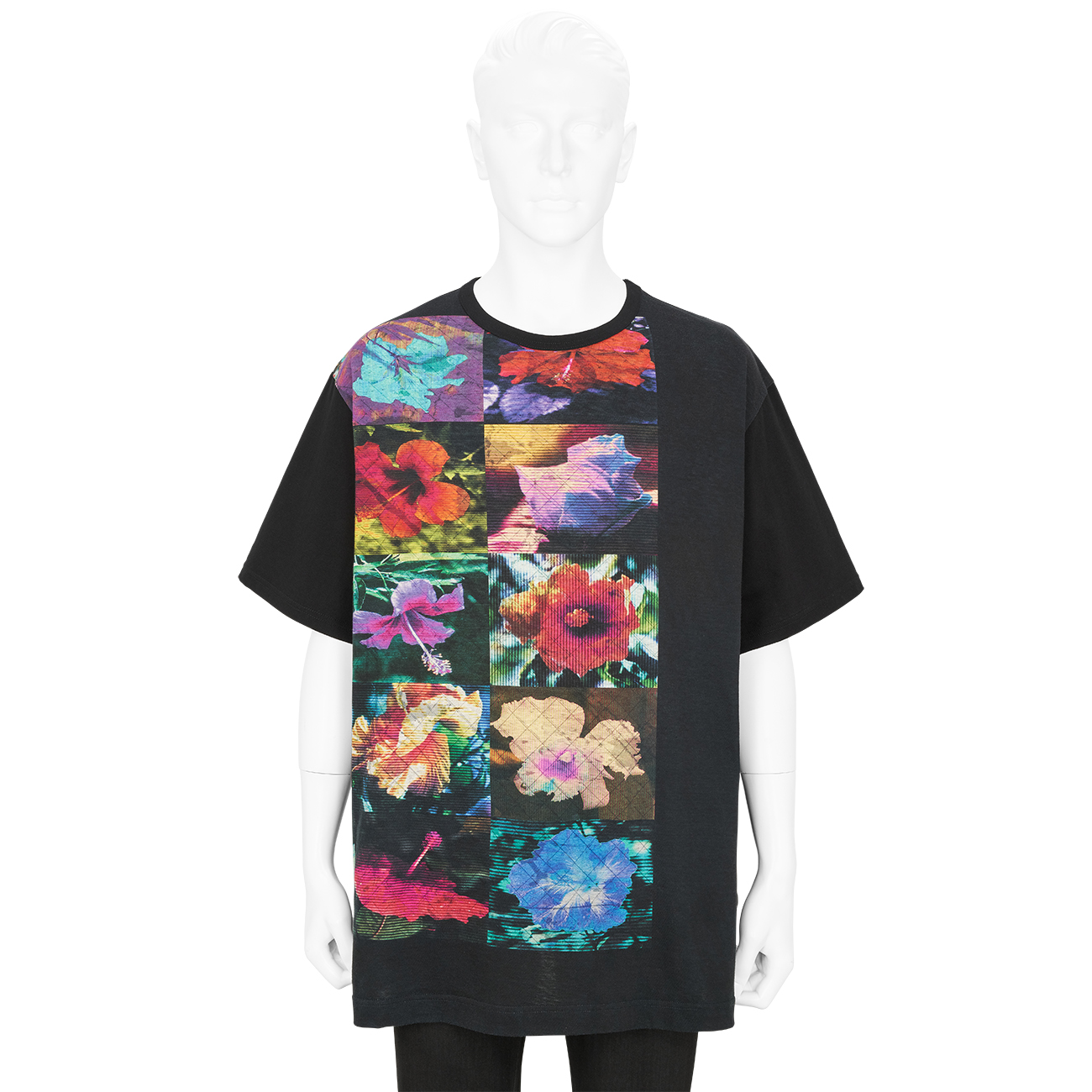 FLORAL T-SHIRT BLACK - Yohji Yamamoto POUR HOMME (ヨウジ ヤマモト