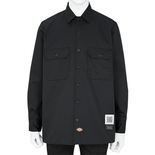 DICKIES COLLABORATION PLEATED WORK SHIRT BLACK