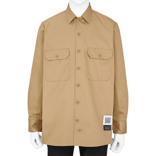 DICKIES COLLABORATION PLEATED WORK SHIRT BEIGE