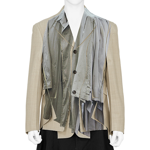 CUT OFF PRINT JACKET BEIGE GREY