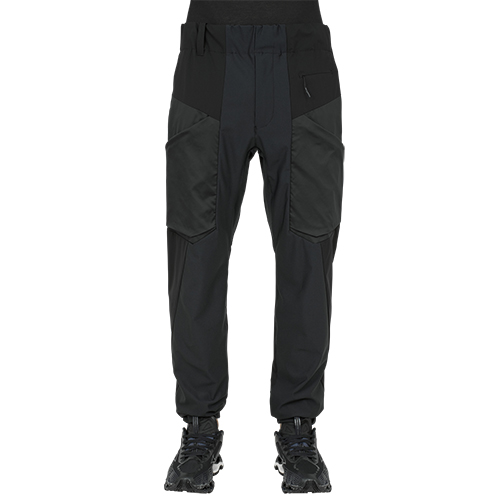 STRETCHED CHAMBRAY CARGO JOGGER PANT BLACK