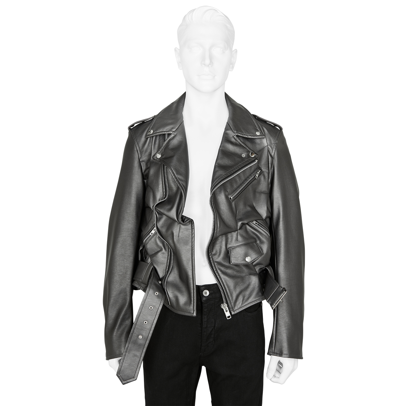 RIDER'S JACKET GUNMETAL SILVER - COMME des GARCONS HOMME PLUS