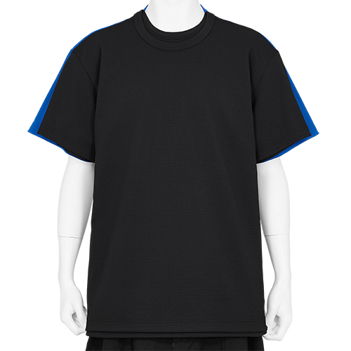 DOUBLE TEE SHIRT BLACK BLUE