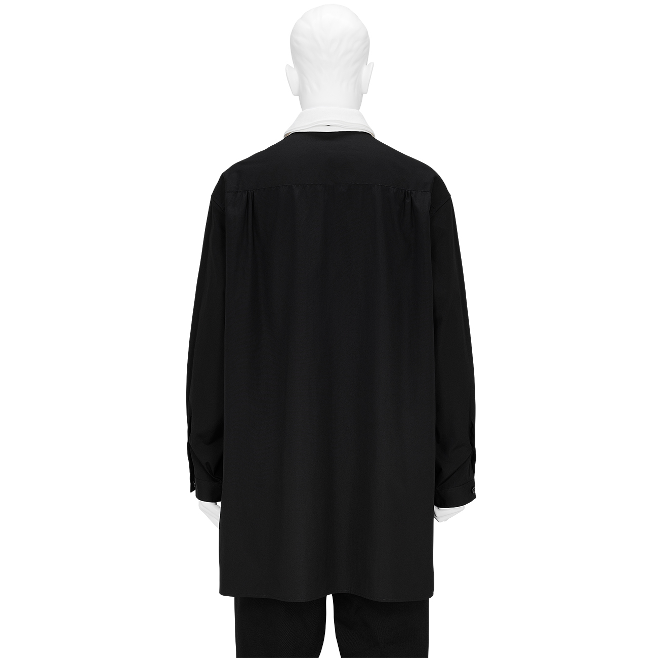 TRIPLE COLLAR SHIRT BLACK - Yohji Yamamoto POUR HOMME (ヨウジ