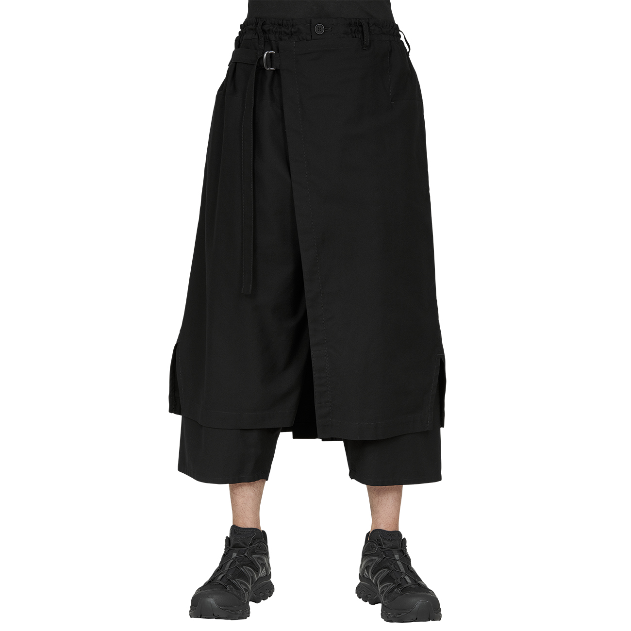 21SS COTTON WRAP PANTS BLACK - Yohji Yamamoto POUR HOMME (ヨウジ