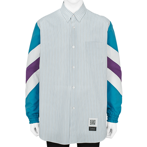 WIND BREAKER SHIRT STRIPE×BLUE