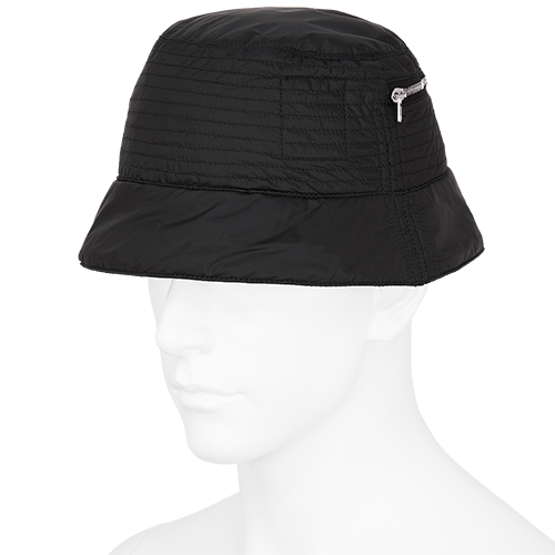 BUCKET HAT WITH ZIP BLACK