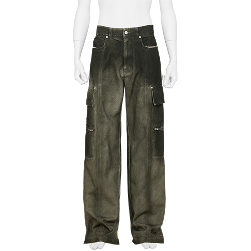 OVERDYED CANVAS SKATER PANTS GREEN