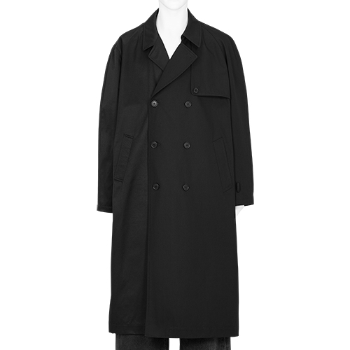 ASYMMETRY TRENCH COAT BLACK