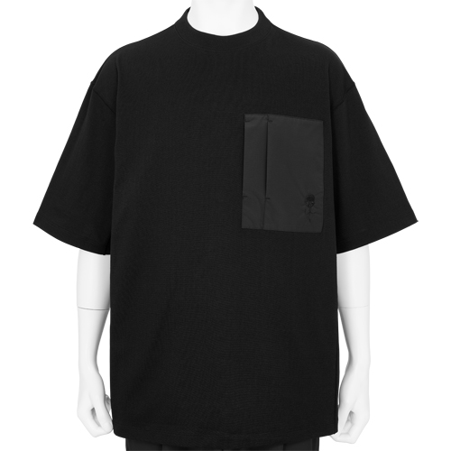 COTTON PLATING TEE BLACK