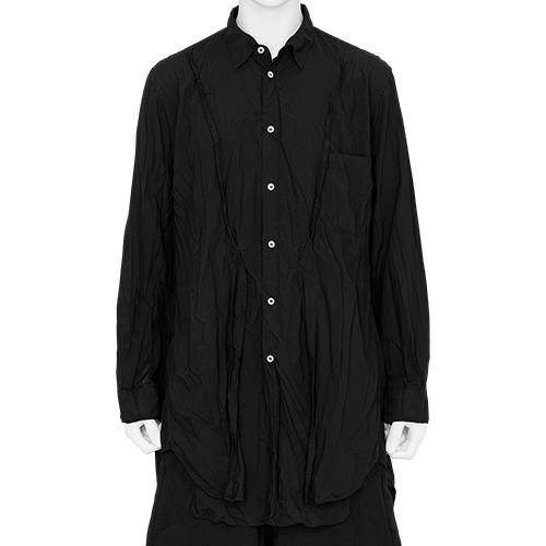 POLYESTER LONG SHIRT BLACK