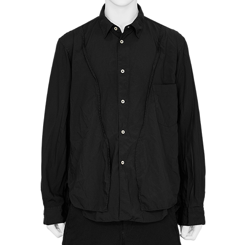 POLYESTER PANEL SHIRT BLACK