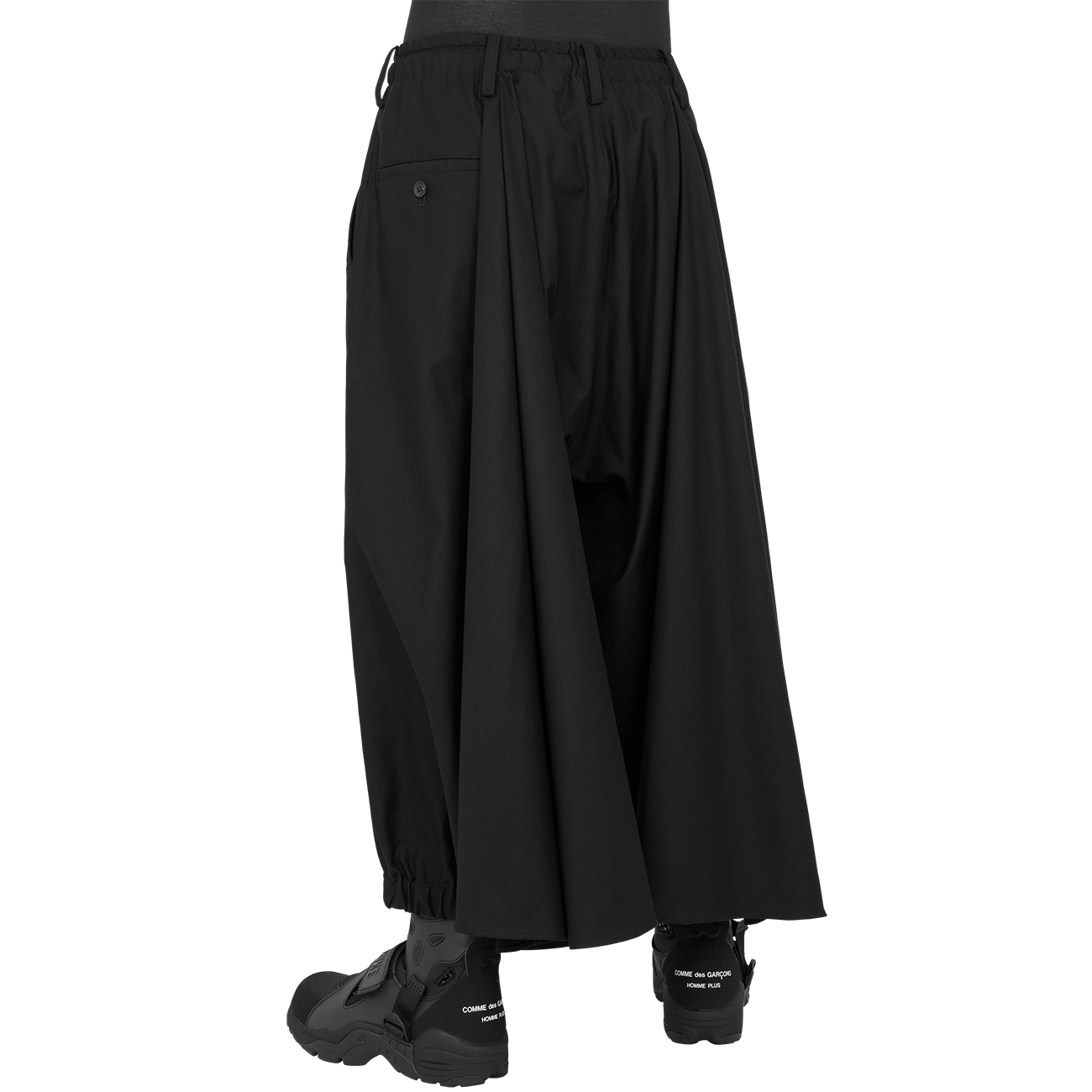 CROW PANTS BLACK - YOHJI YAMAMOTO POUR HOMME (ヨウジ ヤマモト プールオム) - ボトムス