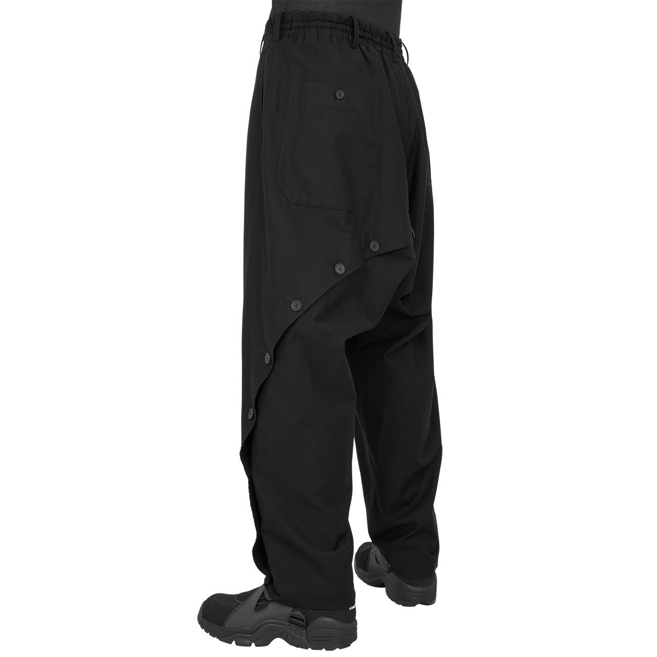 BUTTON SARROUEL PANTS BLACK - Yohji Yamamoto POUR HOMME (ヨウジ ヤマモト プールオム