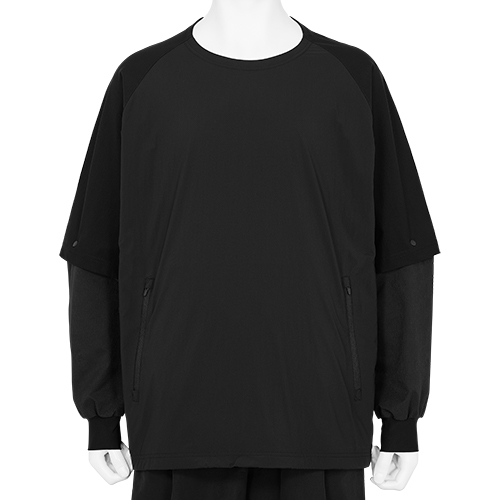 DETACHABLE SLEEVE L/S TEE BLACK