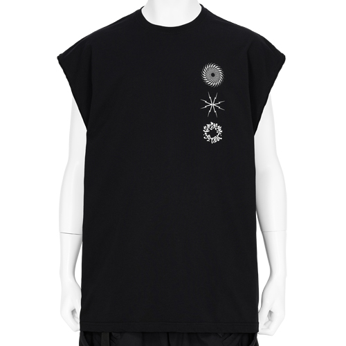 S25-PR-C PIMA COTTON SLEEVELESS T-SHIRT BLACK