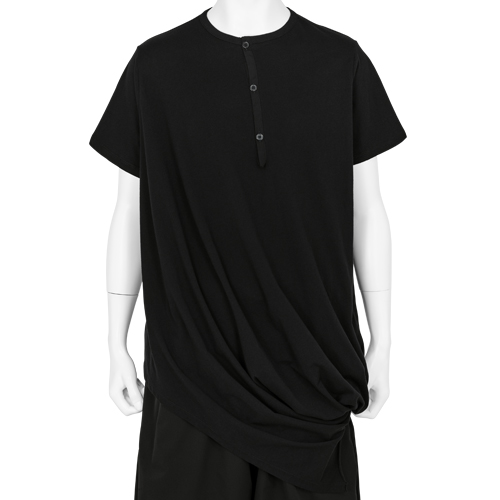 30/-CORMA DRAPE HALF SLEEVE T-SHIRT BLACK