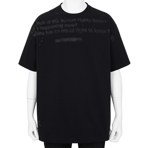 STENCIL T-SHIRT [ HUMAN RIGHTS ISSUES ] BLACK×BLACK