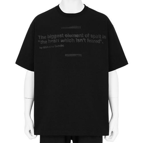 STENCIL T-SHIRT [ Mahatma Gandhi ] BLACK×BLACK