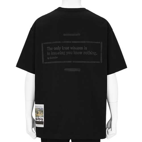 STENCIL T-SHIRT [ Socrates ] BLACK×BLACK