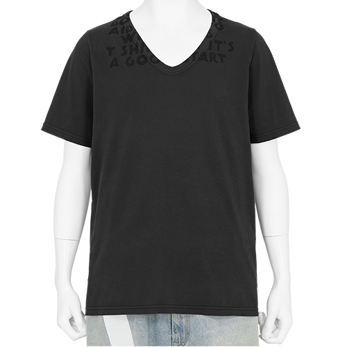 V NECK TEE SHIRT BLACK
