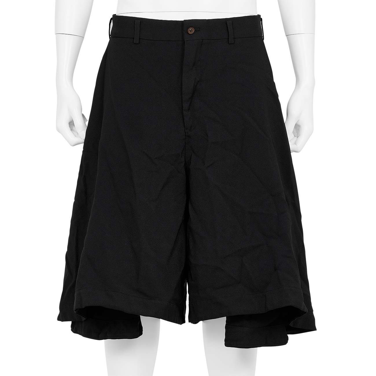 POLYESTER FOLD SHORTS BLACK - COMME des GARÇONS HOMME PLUS POLYESTER FOLD SHORTS BLACK - COMME des GARÇONS HOMME PLUS