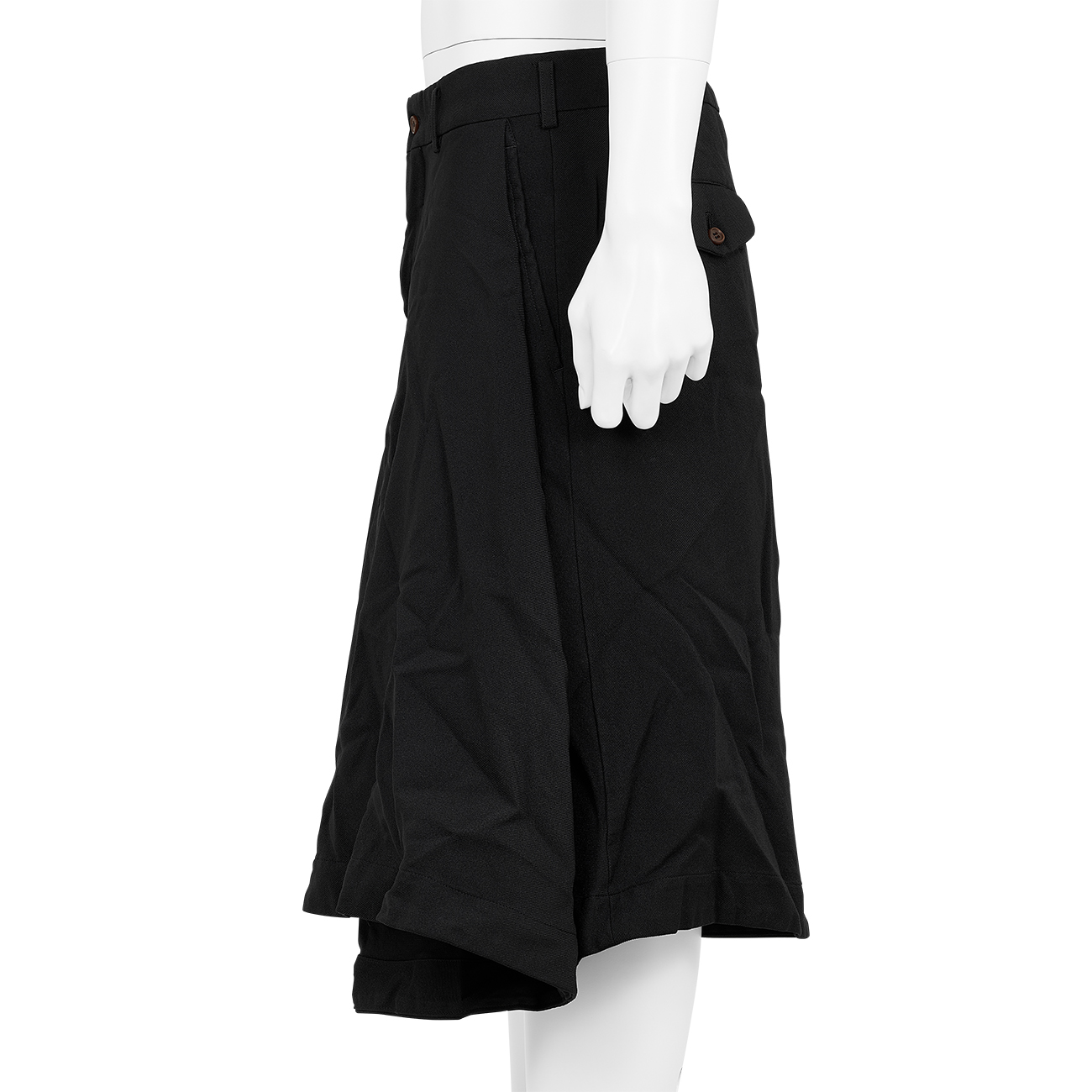 POLYESTER FOLD SHORTS BLACK - COMME des GARÇONS HOMME PLUS POLYESTER FOLD SHORTS BLACK - COMME des GARÇONS HOMME PLUS