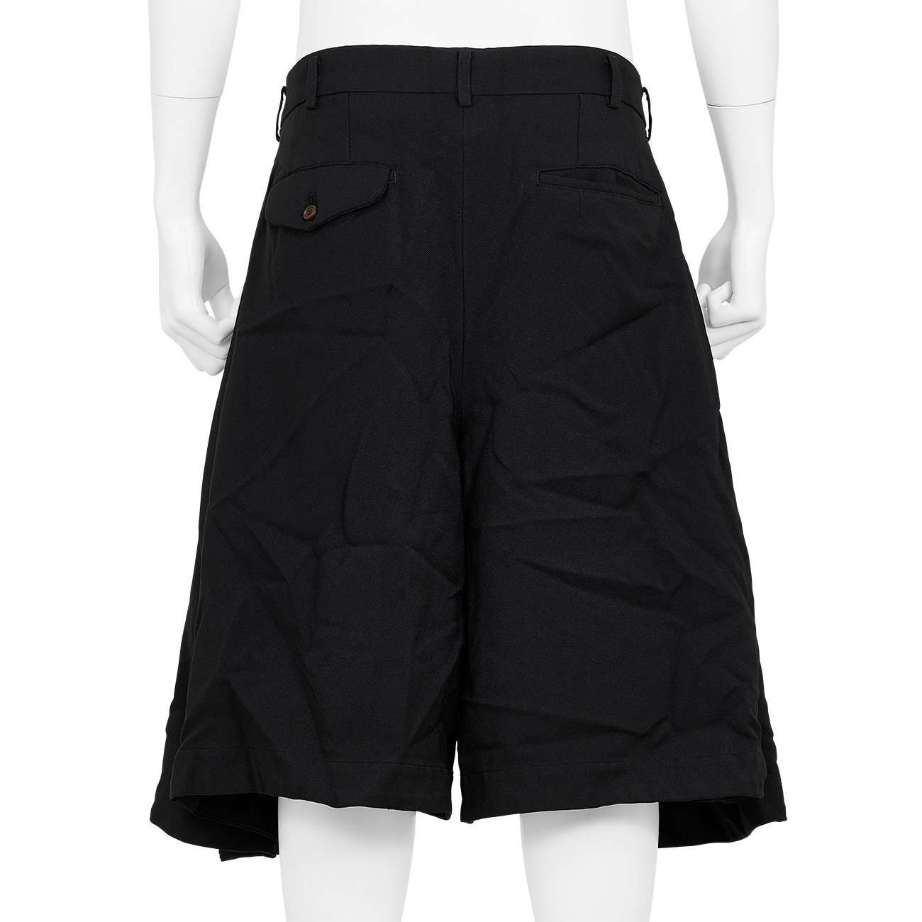 POLYESTER FOLD SHORTS BLACK - COMME des GARÇONS HOMME PLUS POLYESTER FOLD SHORTS BLACK - COMME des GARÇONS HOMME PLUS