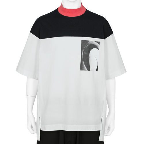 23SS Eikoh Hosoe PRINT HI NECK T-SHIRT WHITE