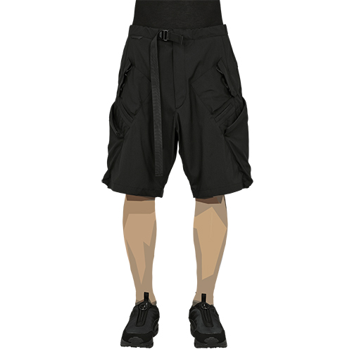 SP29-M NYLON STRETCH BDU SHORT PANTS BLACK