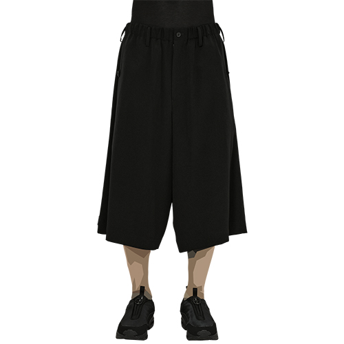 TRIACETATE TAB BELT HALF PANTS BLACK