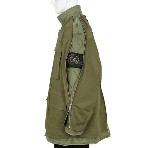 SOFU TESHIGAHARA PRINT M65 ZIPPER BLOUSON OLIVE