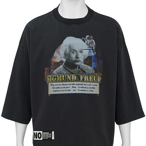 CROPPED TEE [ ALBERT EINSTEIN ] BLACK