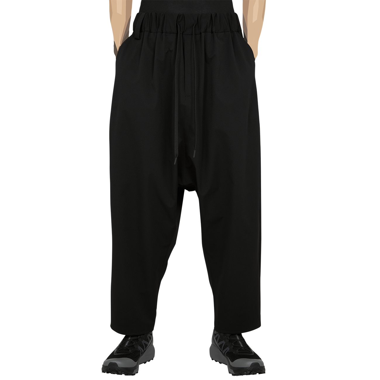 WHITE MOUNTAINEERING BLK (ホワイトマウンテニアリング ビーエルケー) - 22AW STRETCHED SARROUEL PANTS BLACKの詳細画像3