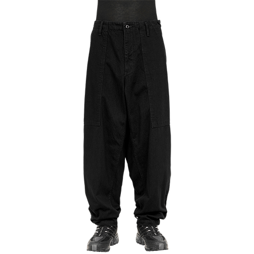 BLACK DENIM BAKER PANTS BLACK