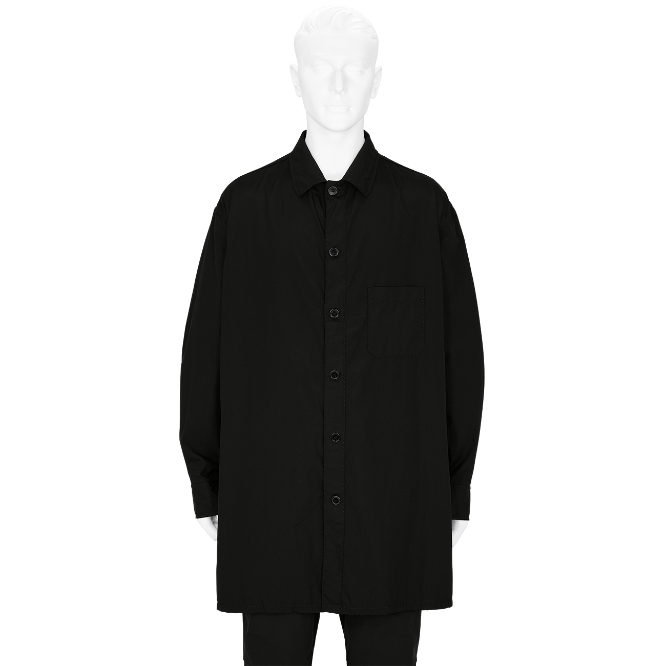 22AW OPEN COLLAR SHIRT BLACK - Yohji Yamamoto POUR HOMME (ヨウジ