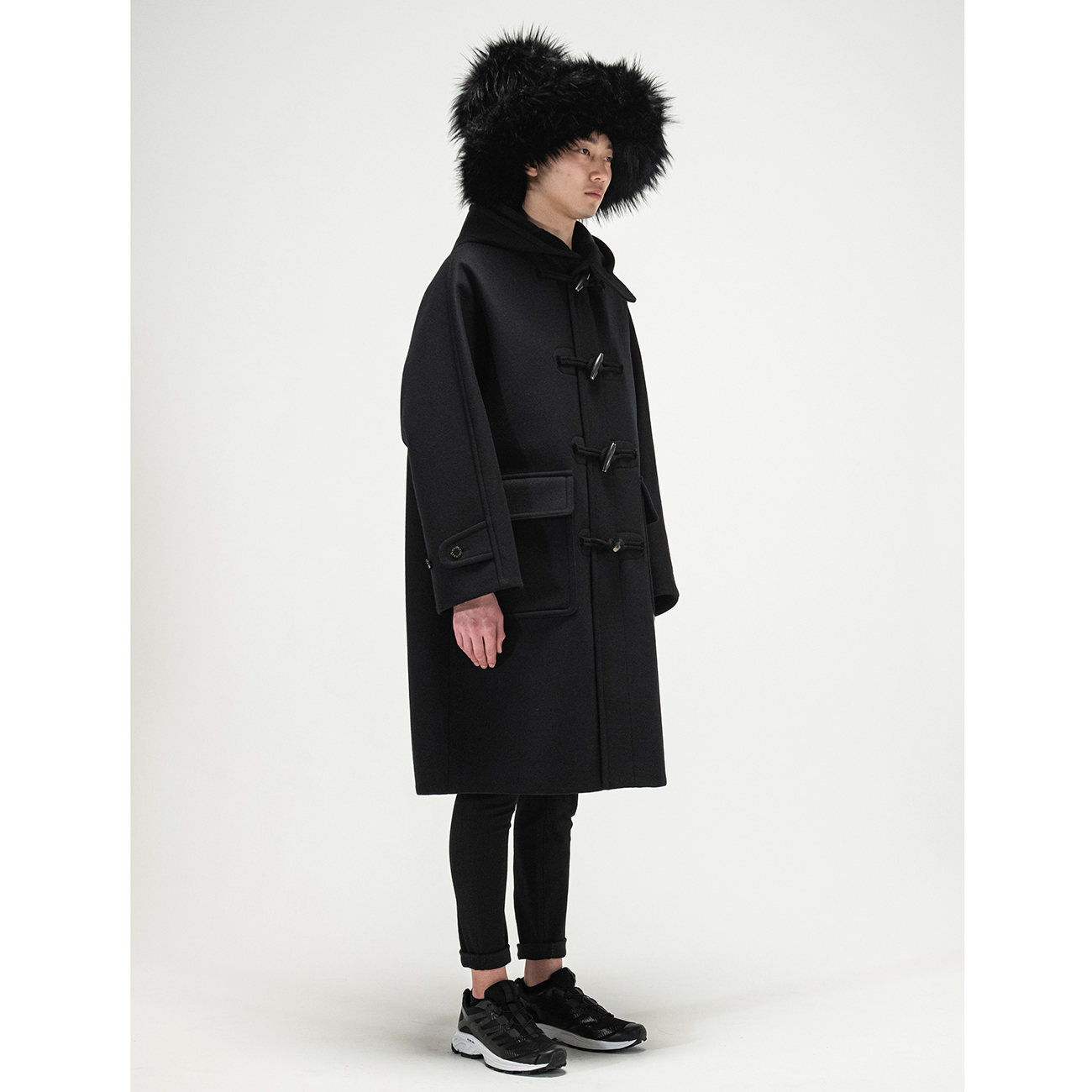 21AW VINTAGE MODERN DUFFLE COAT BLACK FUMITO GANRYU (フミト ガンリュウ)  トップス・アウター BLACK ELIMINATOR (エリミネイター) オンラインショップ