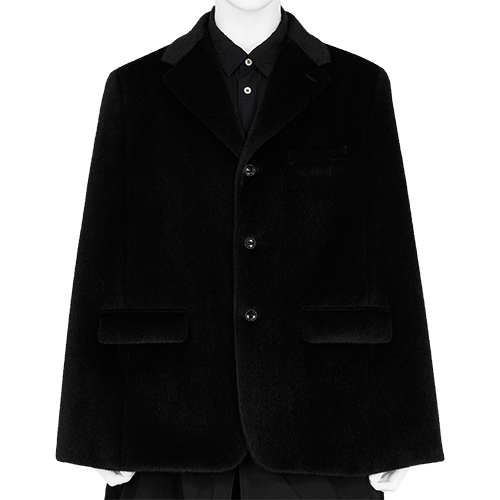 FAKE FUR JACKET CAPE BLACK