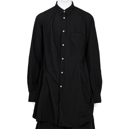 ASYMMETRY POLYESTER SHIRT BLACK