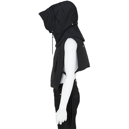 VEST WITH HOOD BLACK