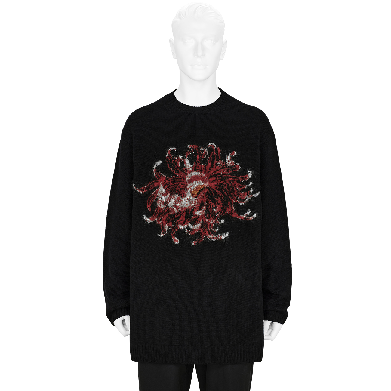 CREW NECK KNIT BLACK - Yohji Yamamoto POUR HOMME (ヨウジ ヤマモト