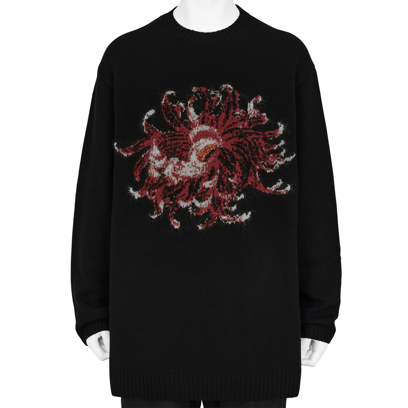 CREW NECK KNIT BLACK - Yohji Yamamoto POUR HOMME (ヨウジ ヤマモト