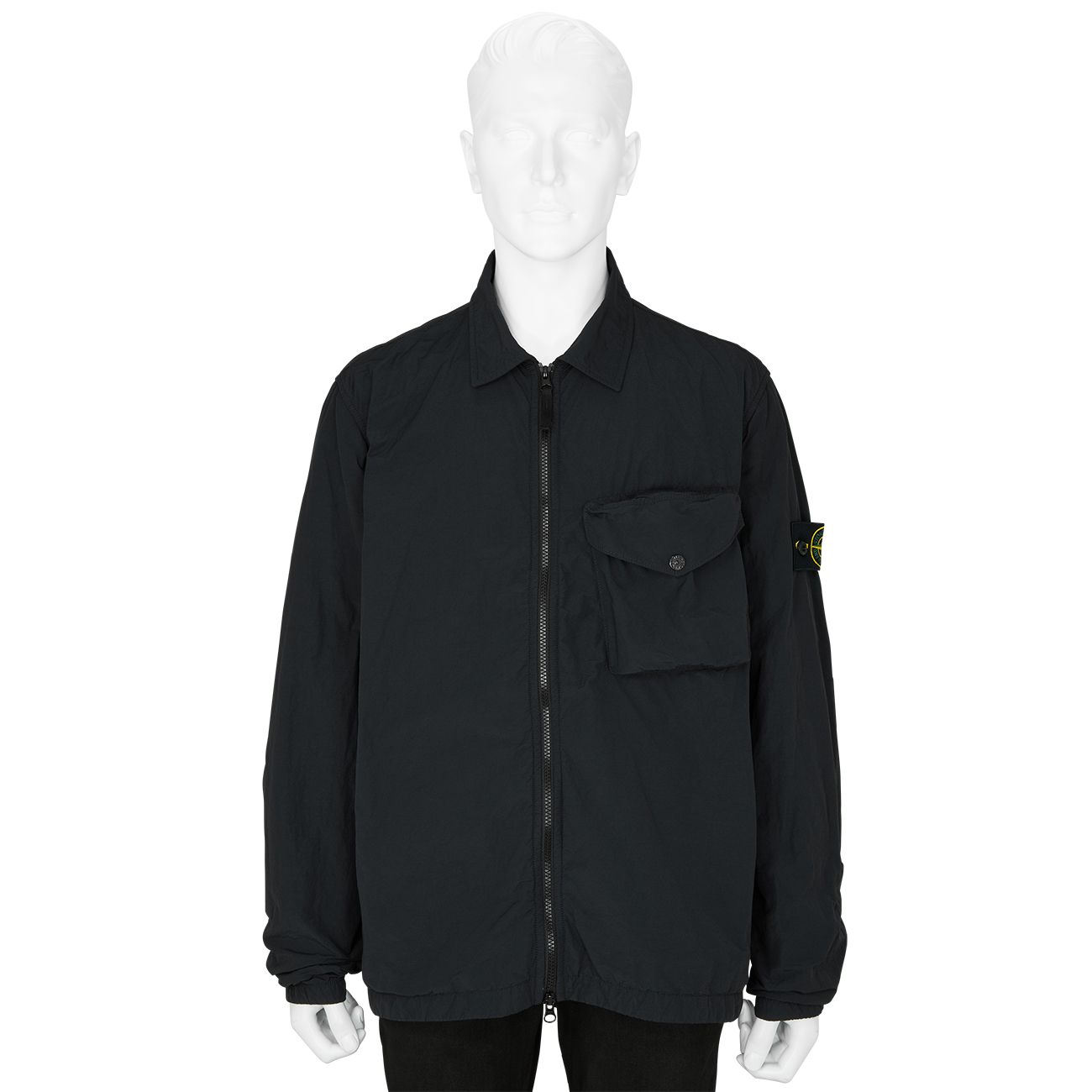 AW SHIRT JACKET BLACK   STONE ISLAND ストーン アイランド