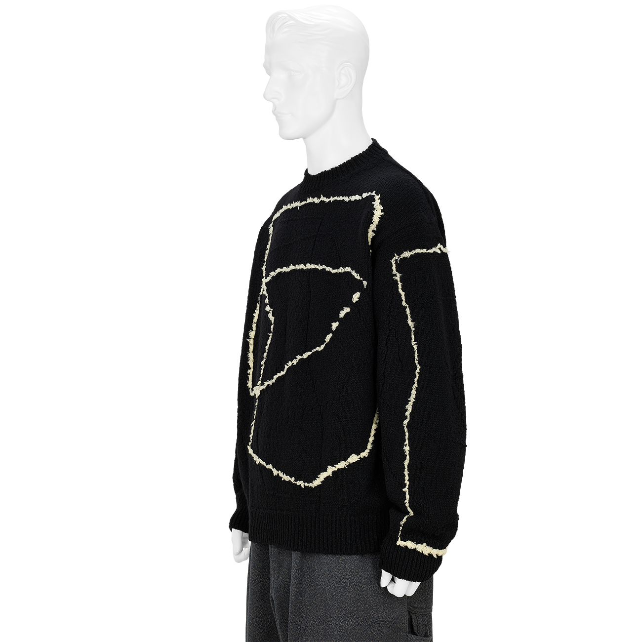 CONTINUOUS LINE EMBROIDERY SWEATER BLACK - YOKE (ヨーク