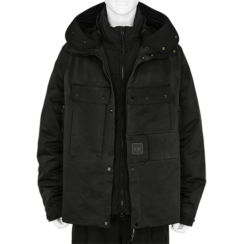 METROPOLIS A.A.C. HOODED DOWN JACKET BLACK